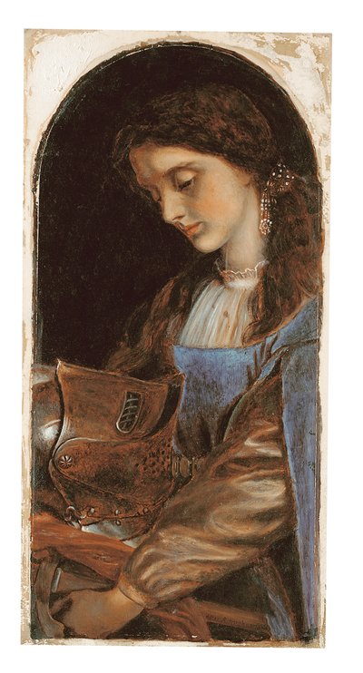 Elaine mit der Rüstung von Lancelot, 1870 von Arthur Hughes