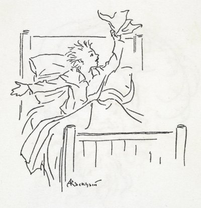 Ein Junge im Bett von Arthur Rackham