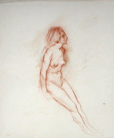 Akt, Kopf erhoben von Arthur Rackham
