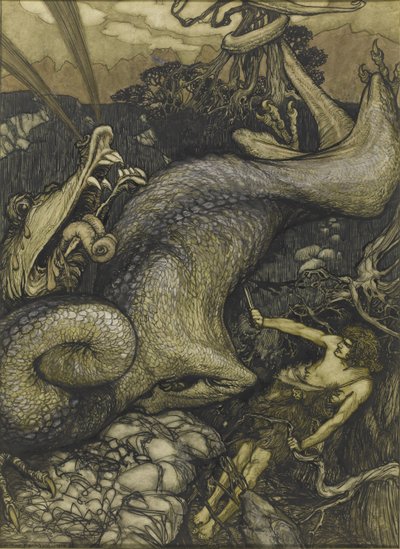 Sigurd der Drachentöter, 1901 von Arthur Rackham