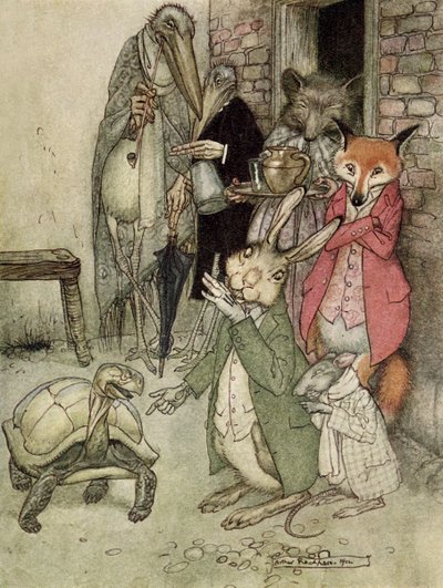 Der Hase und die Schildkröte von Arthur Rackham