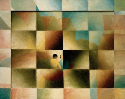 Landschaft mit Menschen im Boot von Arthur Segal
