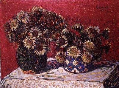 Zwei Vasen mit Blumen von Arthur Segal