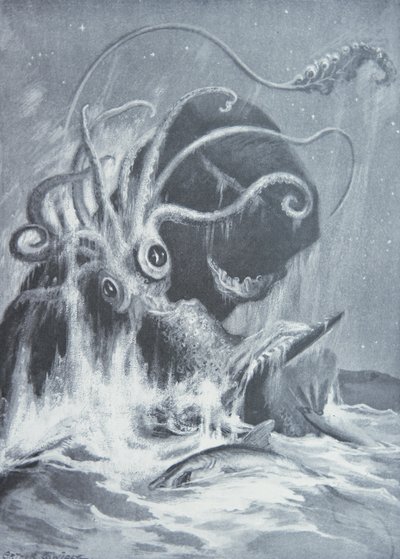 Der Kraken gegen Pottwale von Arthur Twidle