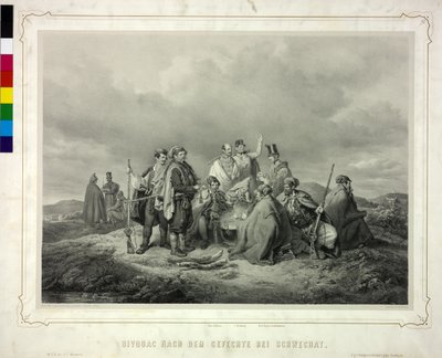 Biwak nach dem Kampf bei Schwechat von Artist Unknown