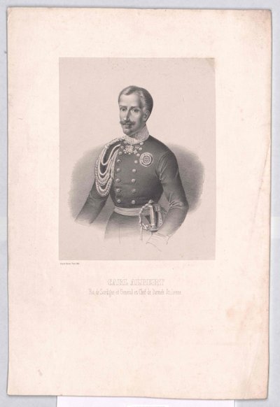 König von Sardinien Karl Albert von Artist Unknown