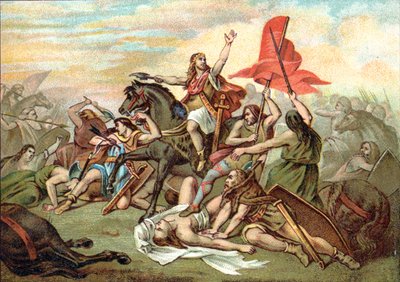 Schlacht von Tolbiac (Bekehrung von Chlodwig) von Ary (after) Scheffer