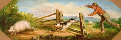 Junge jagt ein Schwein, 1836 von Asher Brown Durand