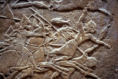 Assurbanipal in der Schlacht von Til-Tuba, 650-620 v. Chr. von Assyrian