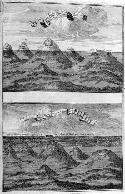 Die große Flut aus Arca Noe von Athanasius Kircher