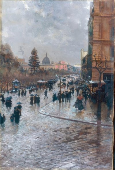 Straße in Paris von Attilio Pratella