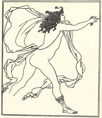 Apollo verfolgt Daphne, 1896 von Aubrey Beardsley