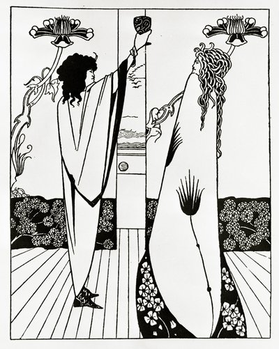 Wie Tristan den Liebestrank trank, ca. 1894 von Aubrey Beardsley