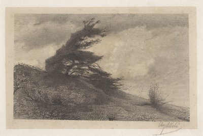 Landschaft bei stürmischem Wetter von August Allebe