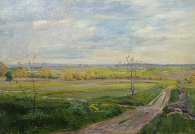Landschaft an der Eidsberg Kirche von August Eiebakke