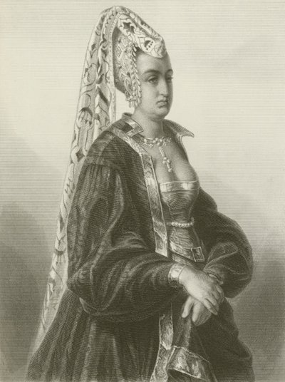 Königin Isabeau (Gravur) von August Friedrich Pecht