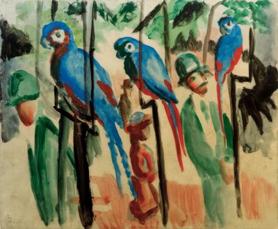 Bei den Papageien von August Macke