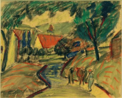 Dorfstraße in Kandern II von August Macke