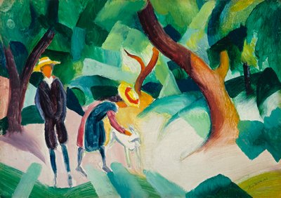 Kinder mit Ziege von August Macke