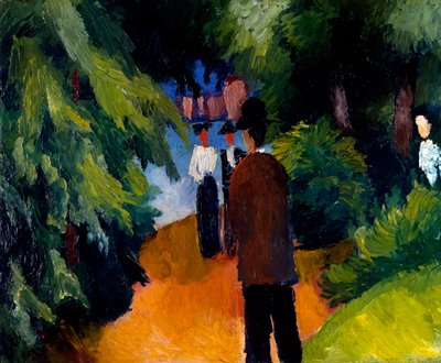 Park mit Teich von August Macke