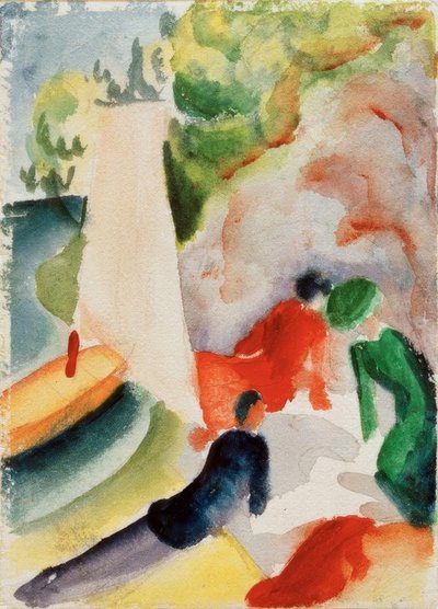 Picknick am Strand von August Macke