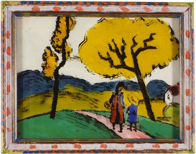 Zwei Mädchen in Landschaft von August Macke