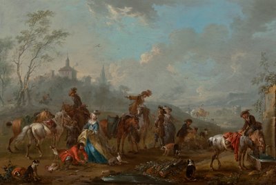 Aufbruch zur Beizjagd von August Querfurt