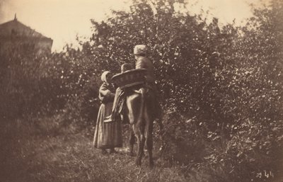 Zwei Frauen mit Esel, späte 1870er von Auguste Giraudon