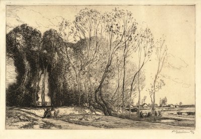 Landschaft mit zwei Figuren von Auguste Lepere