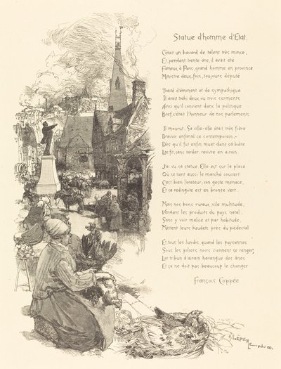 Statue eines Staatsmannes, veröffentlicht 1886 von Auguste Lepere