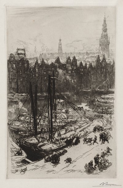Amsterdam, Blick auf das Victoria Hotel von Auguste Louis Lepère