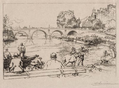 Die Tränke an der Pont Marie von Auguste Louis Lepère