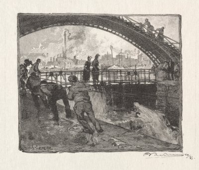Die Schleuse des Canal St. Martin von Auguste Louis Lepère