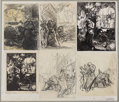 Der Brand von Löwen von Auguste Louis Lepère