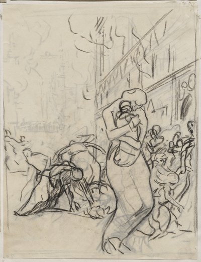 Der Brand von Löwen von Auguste Louis Lepère