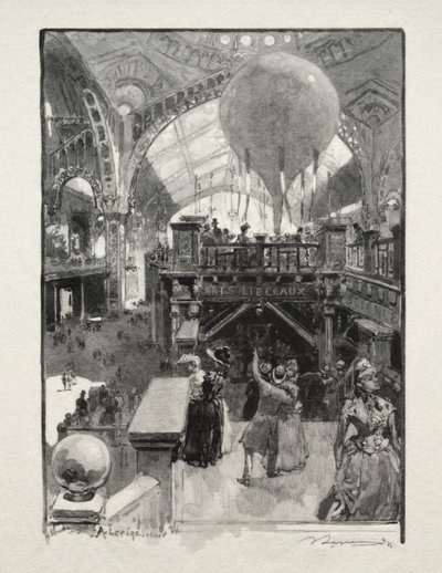 Der Palast der freien Künste, Innenansicht von Auguste Louis Lepère