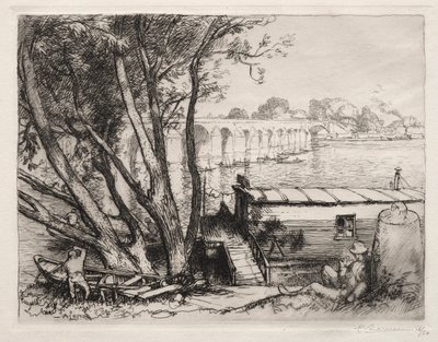 Die Brücke von Poissy von Auguste Louis Lepère