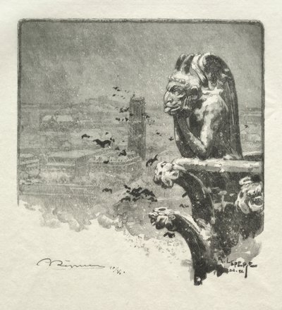 Der Stryge von Notre Dame von Auguste Louis Lepère