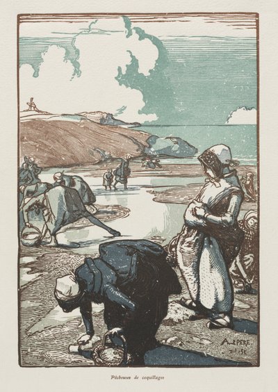 Die Pinienzapfenfischerinnen, Saint-Jean-de-Mont von Auguste Louis Lepère