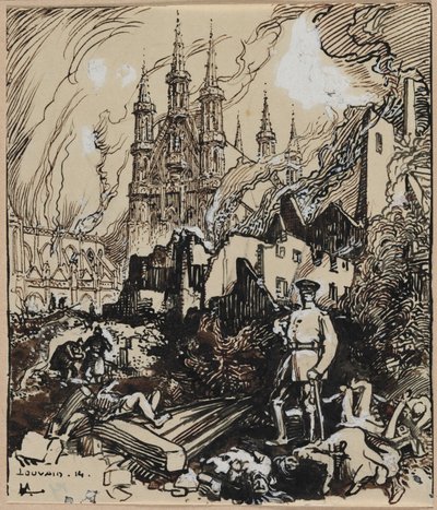 Louvain, 1914 von Auguste Louis Lepère