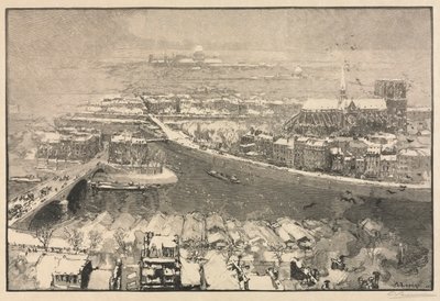 Paris im Schnee von Auguste Louis Lepère