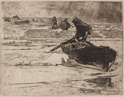 Fischer fliehen vor dem Sturm, 1892 von Auguste Louis Lepère