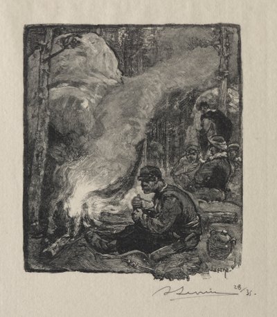 Mahlzeit der Holzfäller von Auguste Louis Lepère