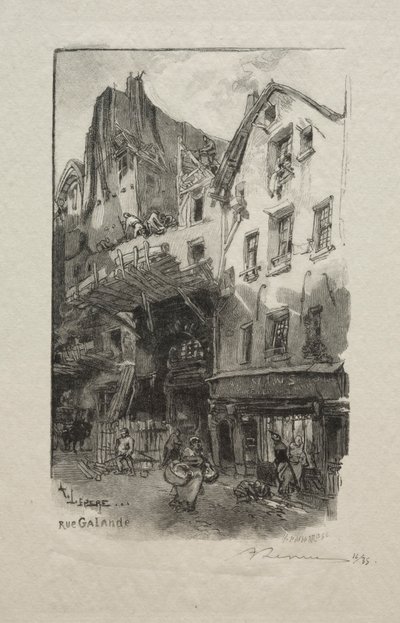 Rue Galande von Auguste Louis Lepère