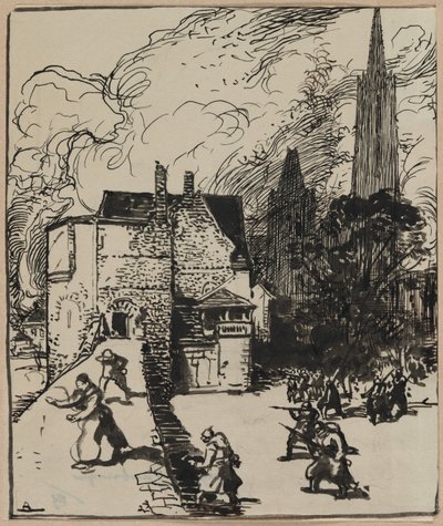 Belagerung von Maubeuge, 1914 von Auguste Louis Lepère