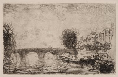 Sonnenuntergang an der Pont Marie, 1890 von Auguste Louis Lepère