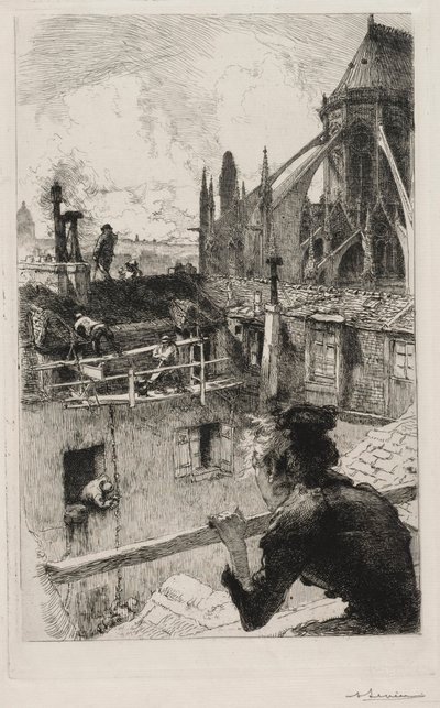 Auf den Dächern bei Notre Dame von Auguste Louis Lepère