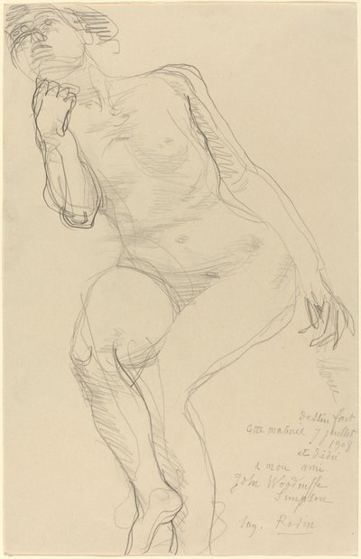 Sitzender weiblicher Akt, nach links lehnend von Auguste Rodin