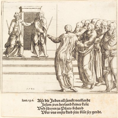 Ecce Homo, und die Juden verleugnen Christus von Augustin Hirschvogel