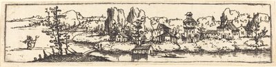 Flusslandschaft mit dem Heiligen Christophorus von Augustin Hirschvogel